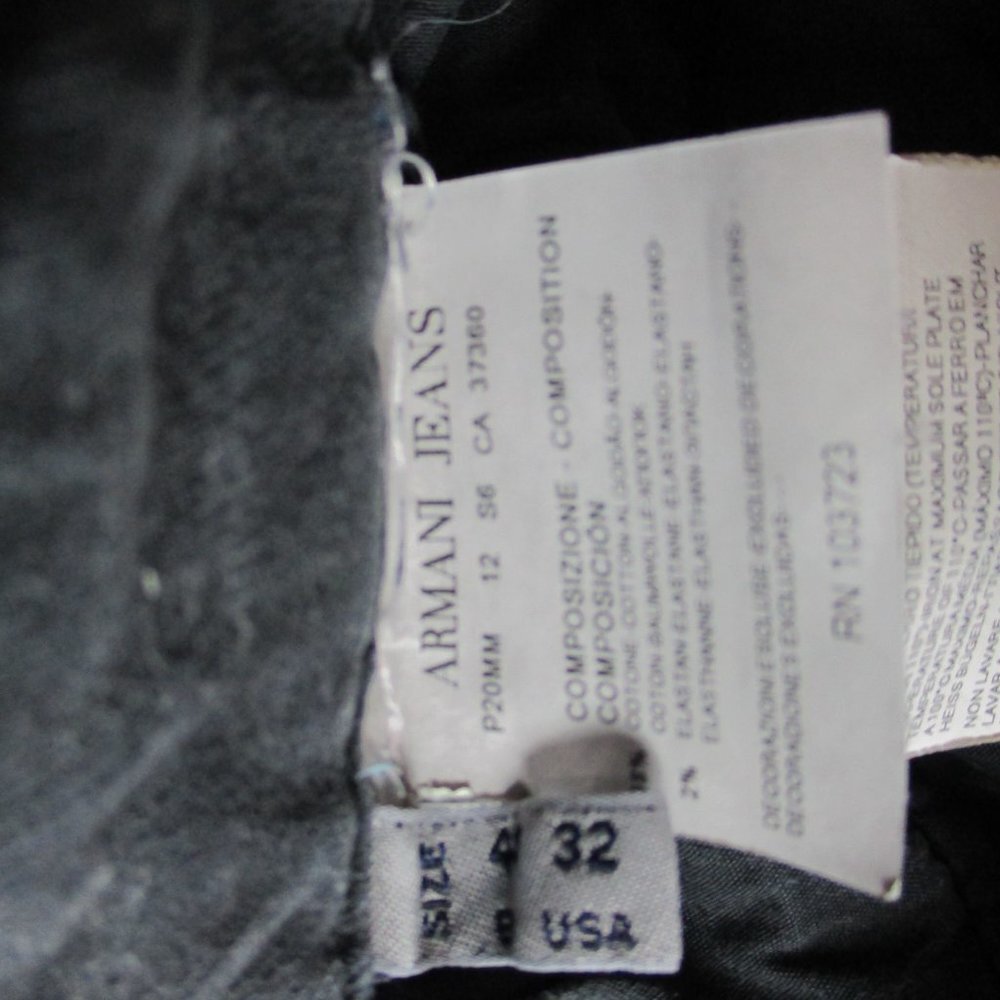 Armani Jeans Womens 32 Gray Denim Chino Slit Pockets Giorgi Comfort Fabric - Picture 8 of 16